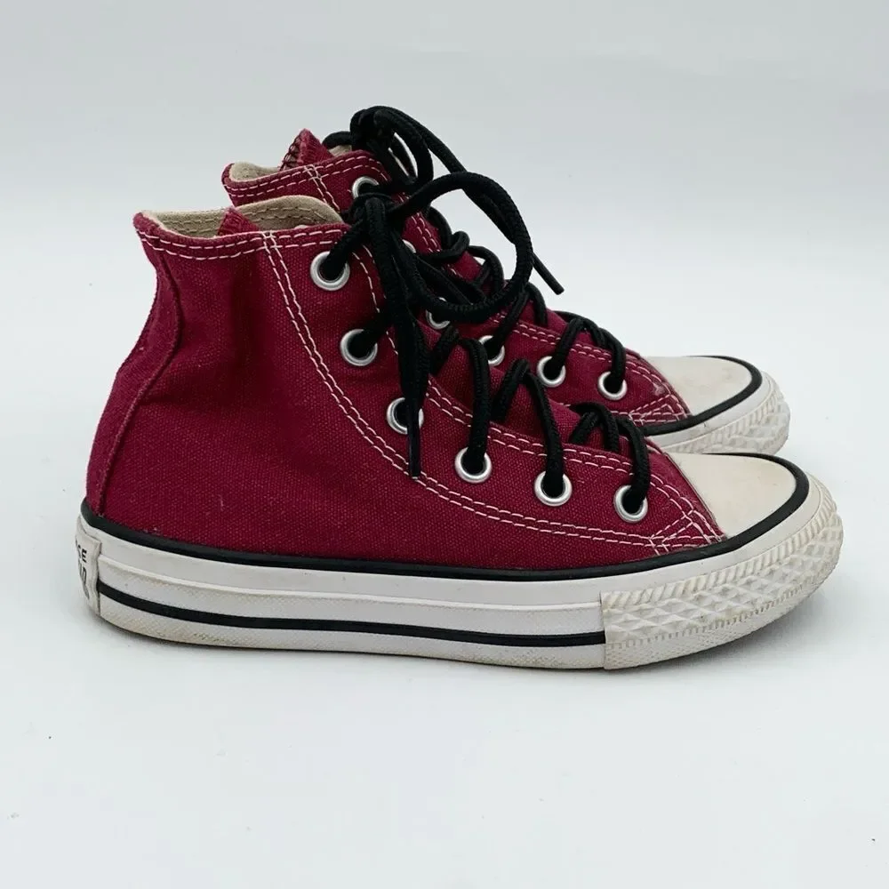 Converse All Star Red High-Top Sneakers with Black Laces kids size 11